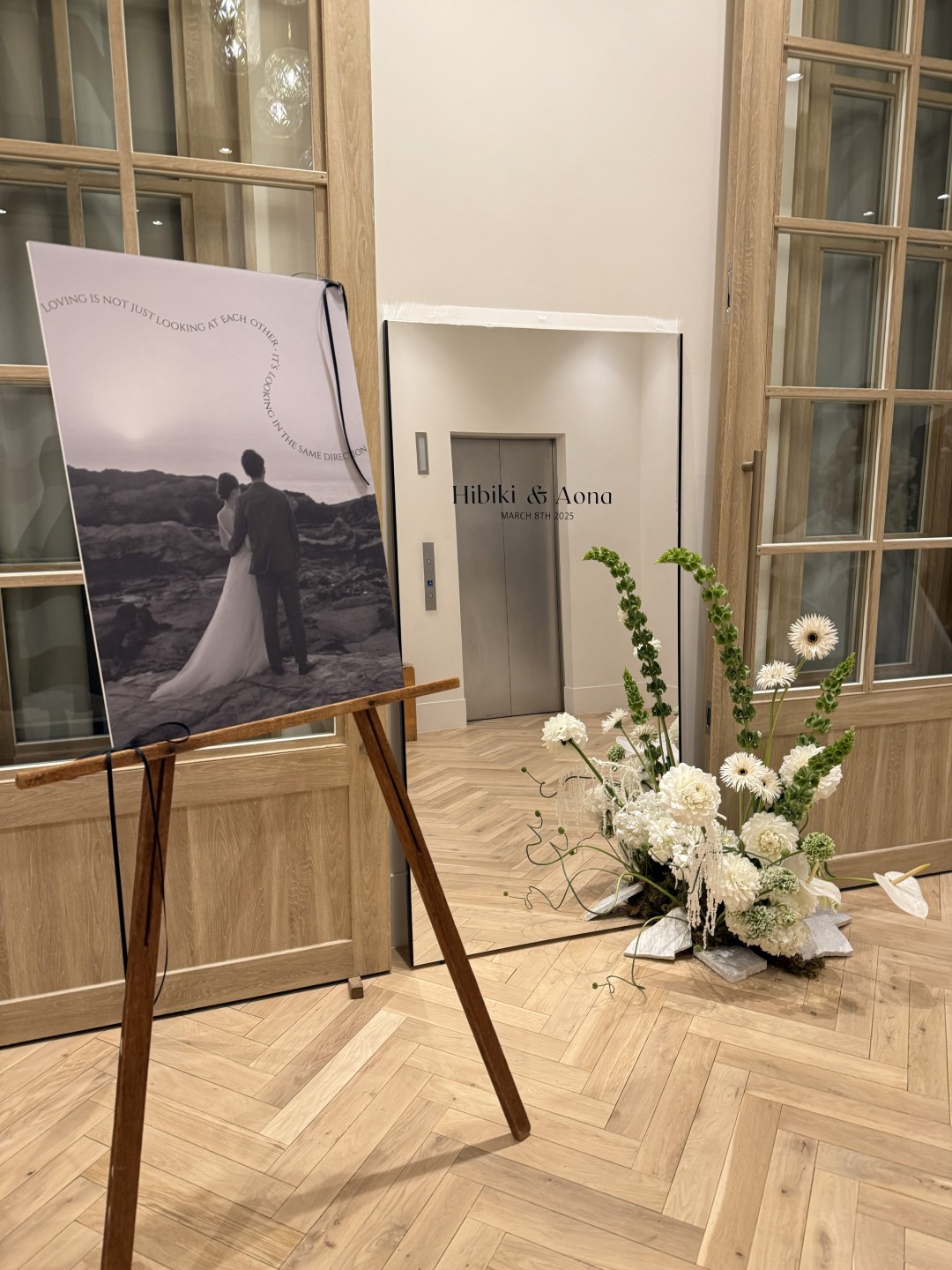 夫婦名入り全身ミラー×装花×ウェルカムボード